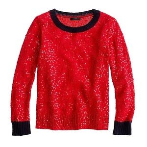 NEW‼️J. Crew scattered sequin sweater in red Size small